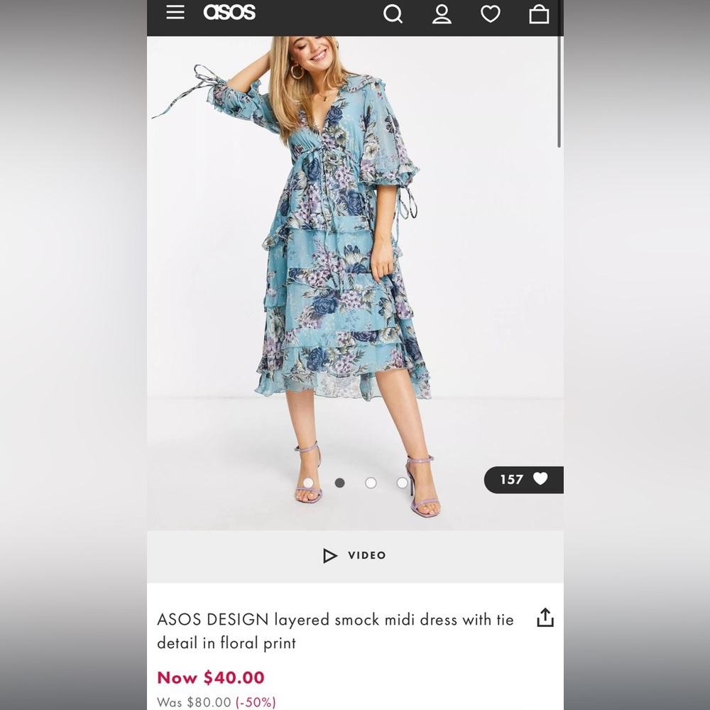 ASOS floral tie dress